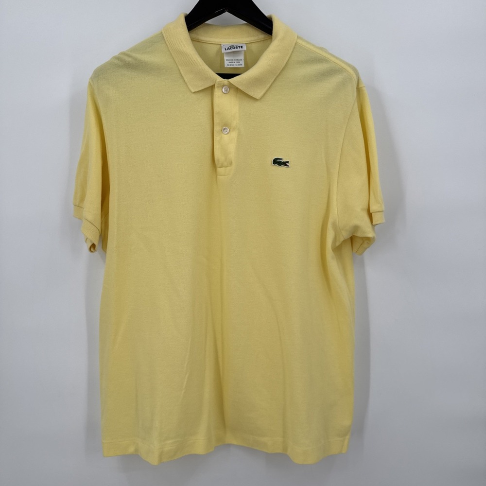 LACOSTE Devanlay POLO SHIRT Yellow Men's Size XL/6 Casual Pima Cotton Peru